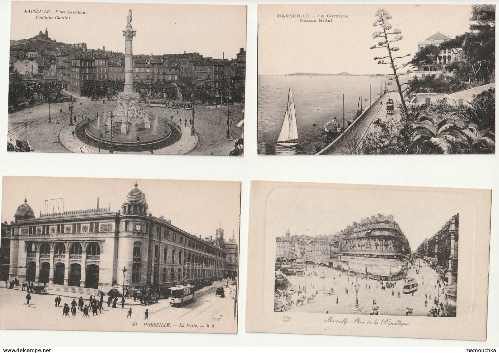 Lot 10 Anciennes Cartes Marseille France Avec Tram - Tranvía