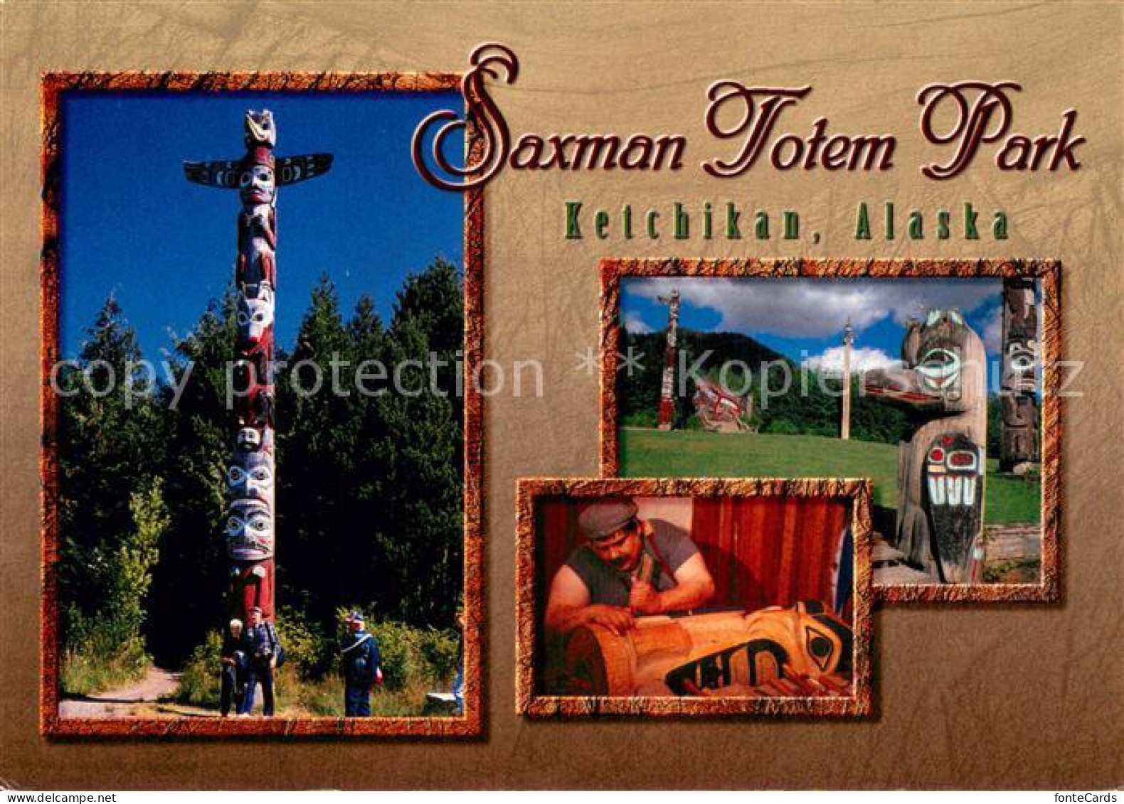 73716901 Ketchikan_Alaska Saxmon Totem Park Totem Carver J. Darald DeWitt At Wor - Autres & Non Classés