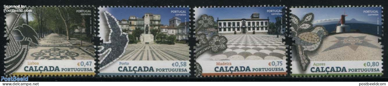 Portugal 2016 Portuguese Pavements 4v, Mint NH, Nature - Birds - Art - Mosaics - Neufs