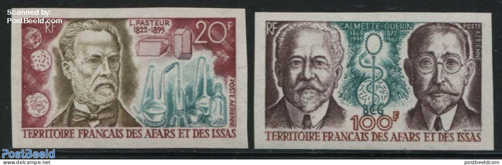 Afars And Issas 1972 Famous People 2v, Imperforated, Mint NH, Health - Science - Health - Chemistry & Chemists - Ongebruikt