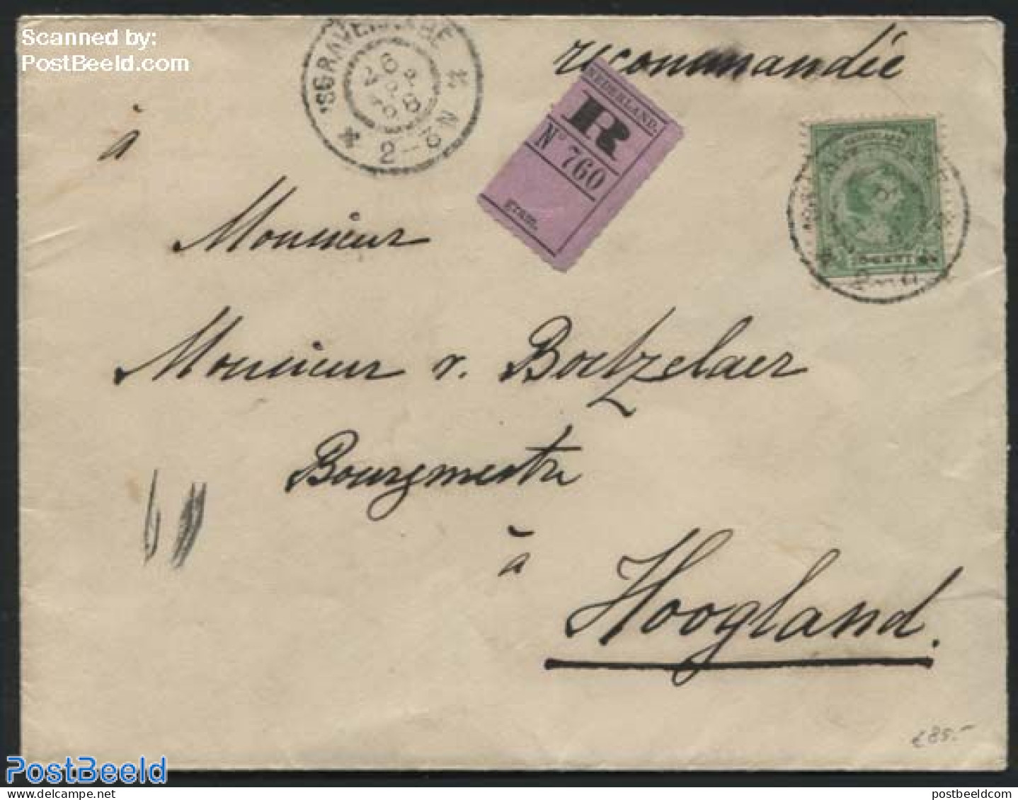 Netherlands 1898 Registered Letter From S Gravenhage To Hoogland, Postal History - Cartas & Documentos