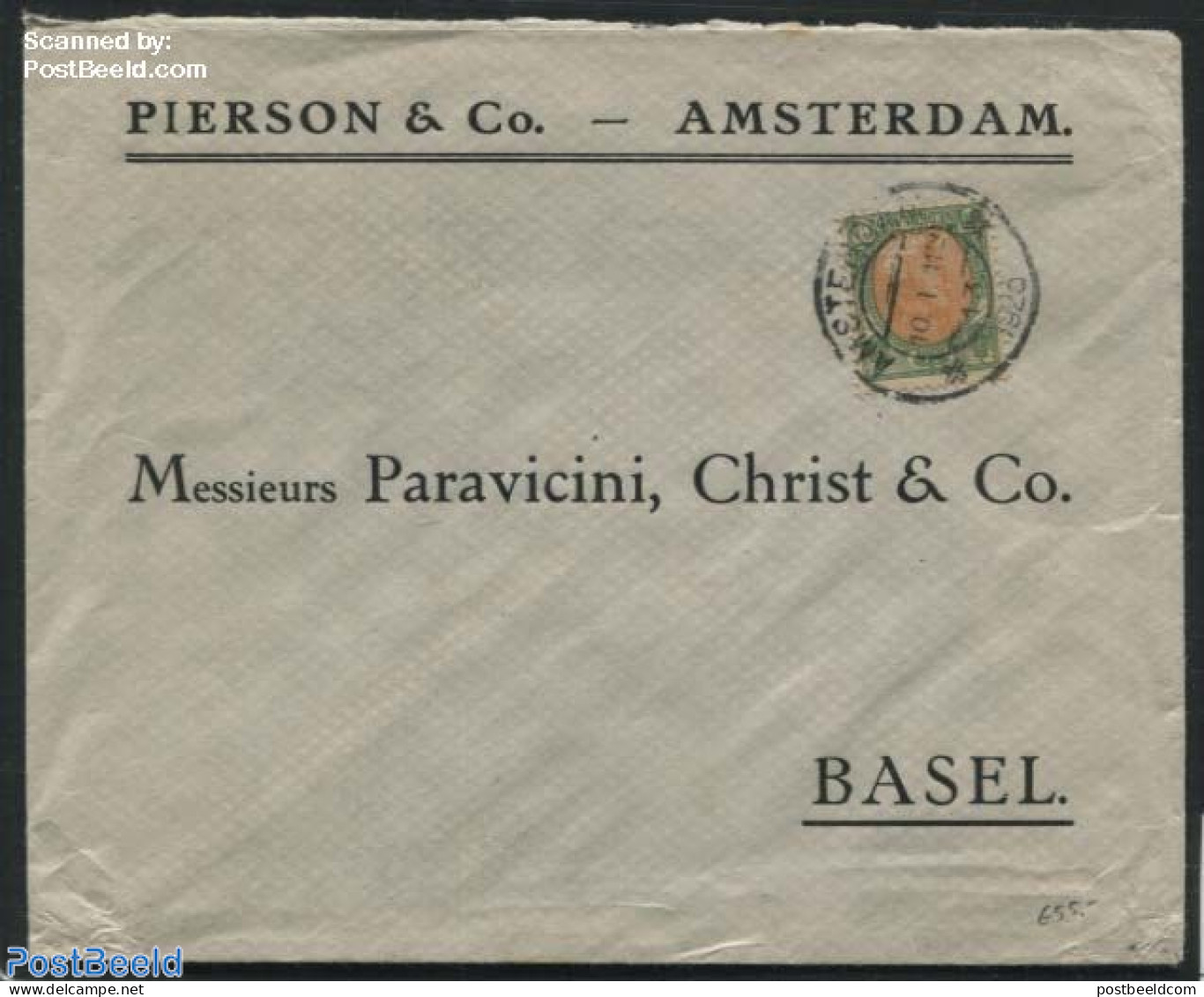 Netherlands 1923 Letter To Basel With NVPH No. 74, Postal History - Cartas & Documentos