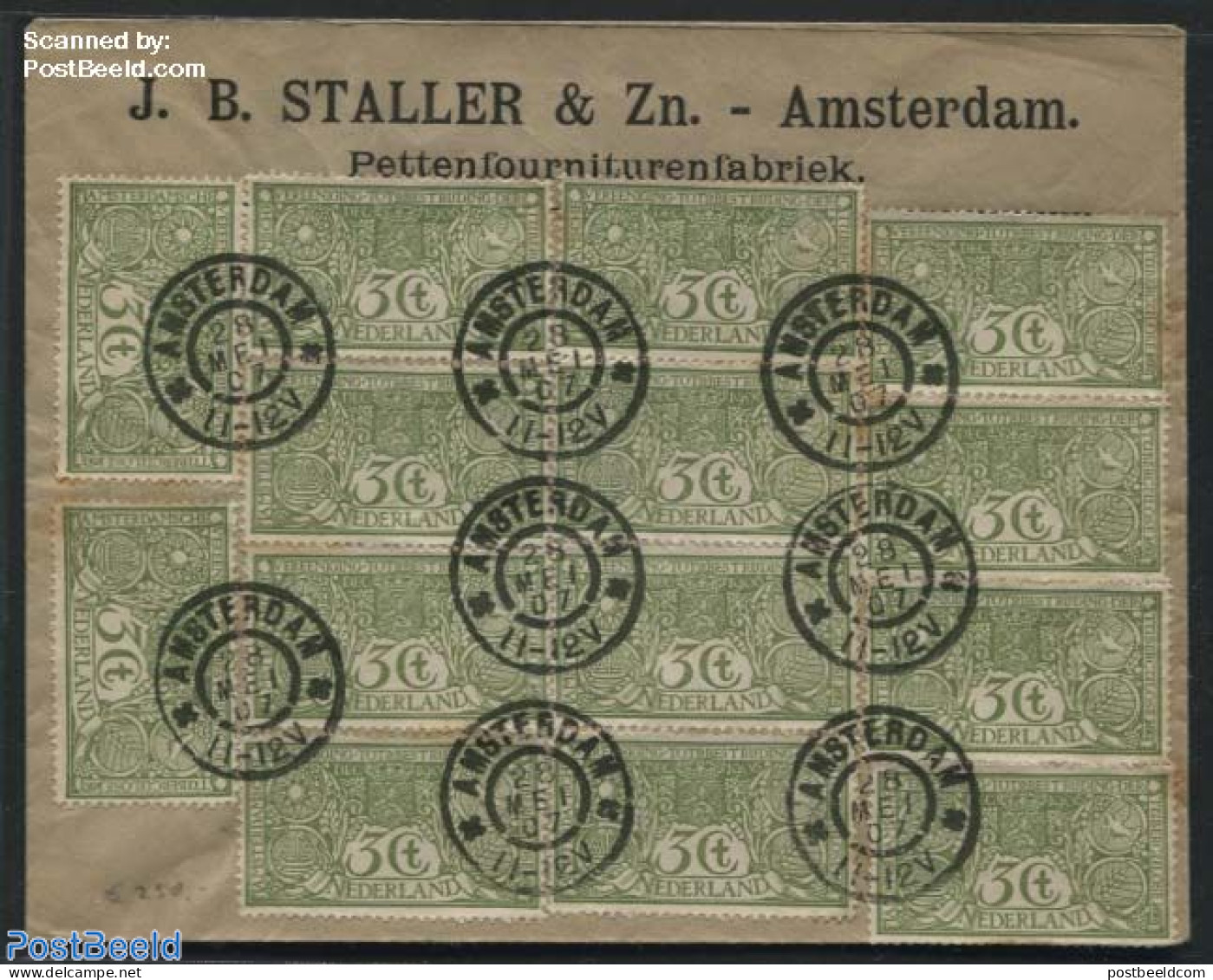 Netherlands 1907 Cover With 14x NVPH No. 85, Postmark: 28 MEI 07, Postal History - Briefe U. Dokumente