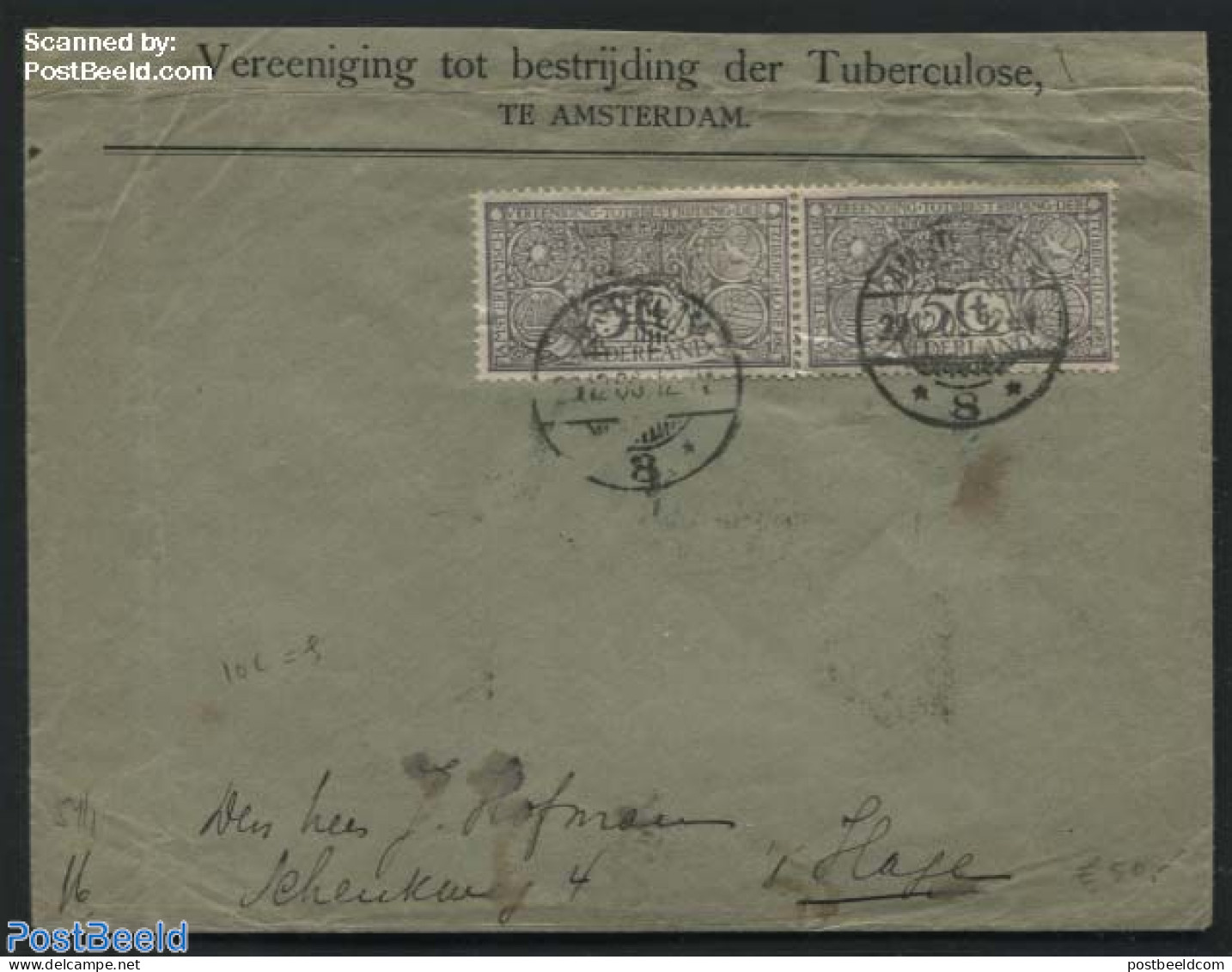 Netherlands 1906 Cover With 2x NVPH No. 86, Postmark: 23-12-06, Postal History - Briefe U. Dokumente