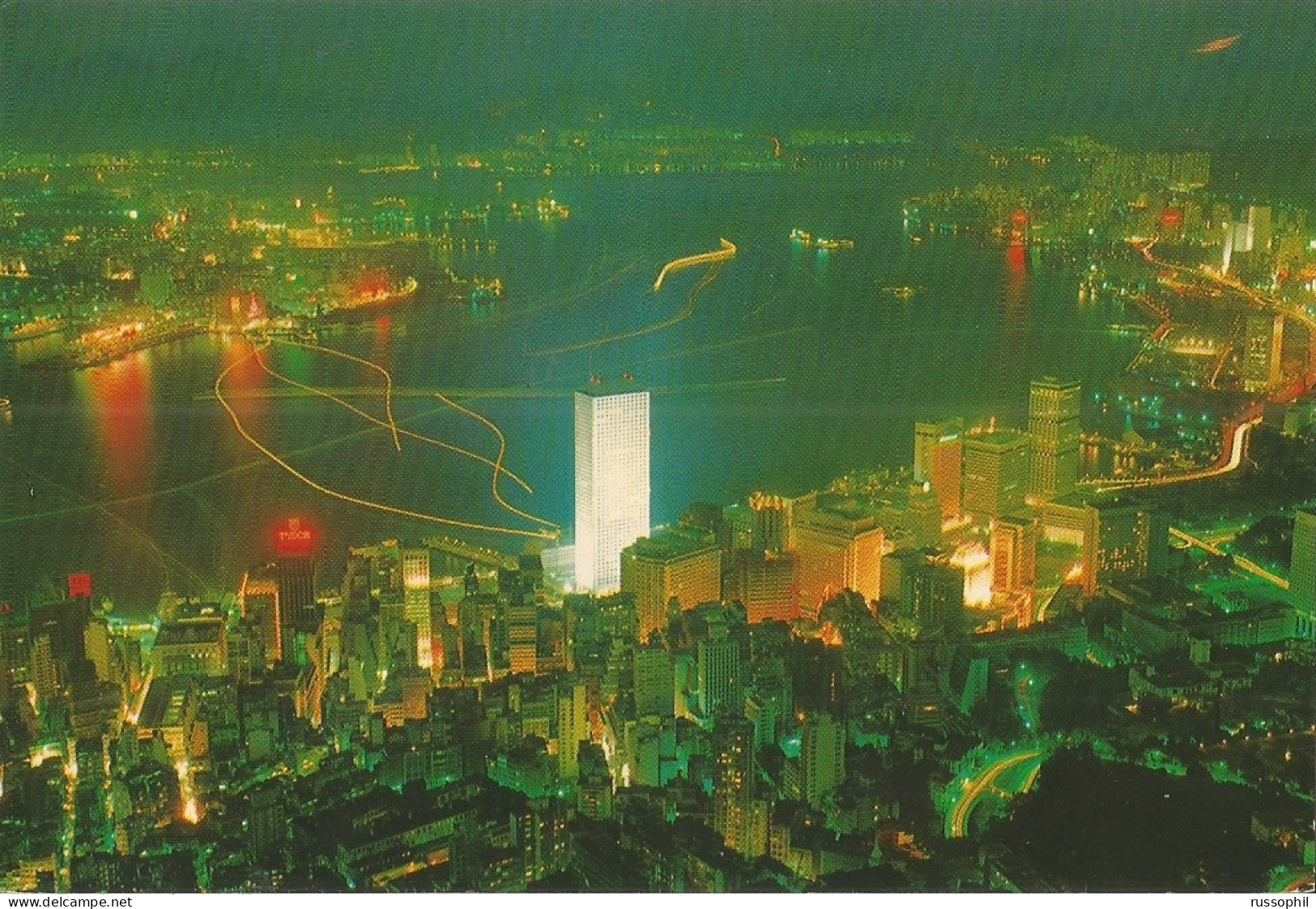 CHINA - HONG KONG NIGHT SCENE FROM PEAK - 1982 - Chine (Hong Kong)