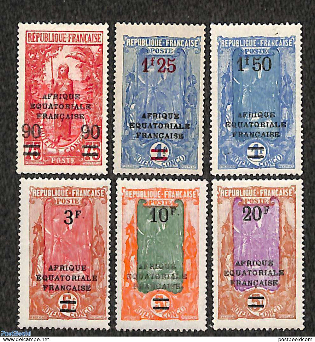 Congo Republic 1926 Moyen Congo Overprints 6v, Unused (hinged) - Otros & Sin Clasificación