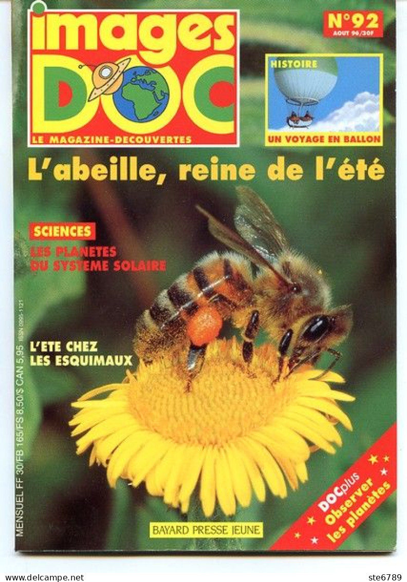 IMAGES DOC N° 92  Animaux Abeille , Sciences Planetes Systeme Solaire , Histoire Voyage En Ballon , été Chez  Esquimaux - Animales