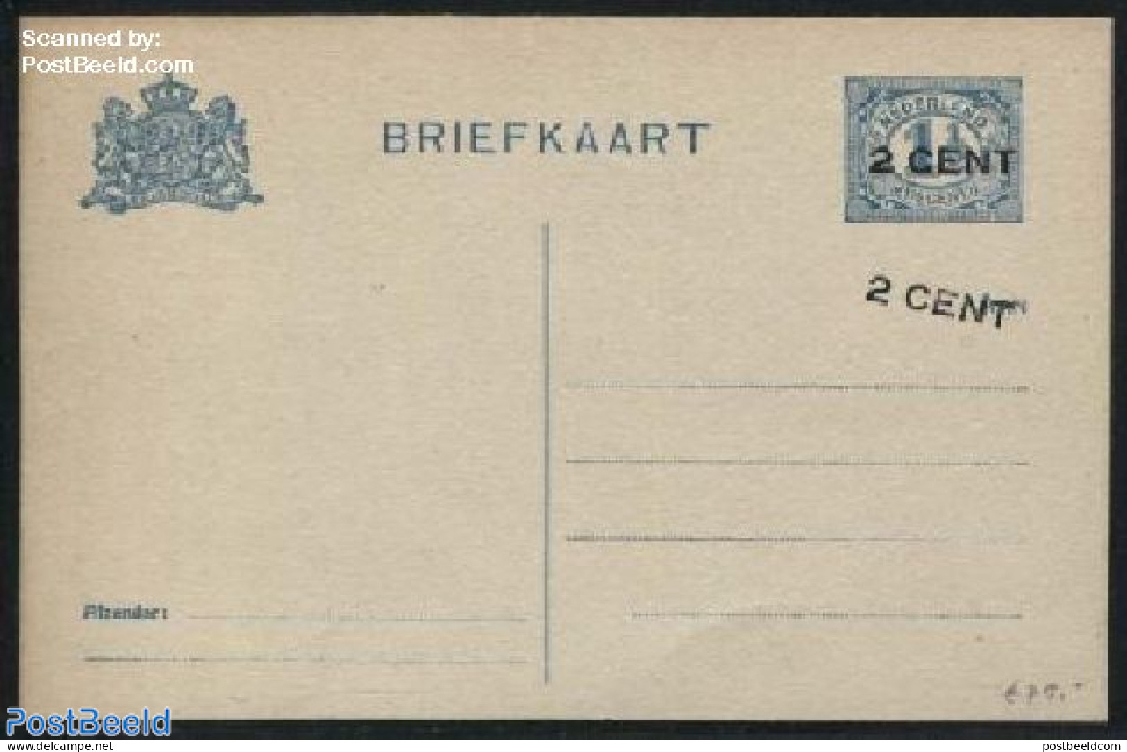 Netherlands 1916 Postcard 2 CENT On 1.5c, Double Overprint, Unused Postal Stationary, Various - Errors, Misprints, Pla.. - Storia Postale