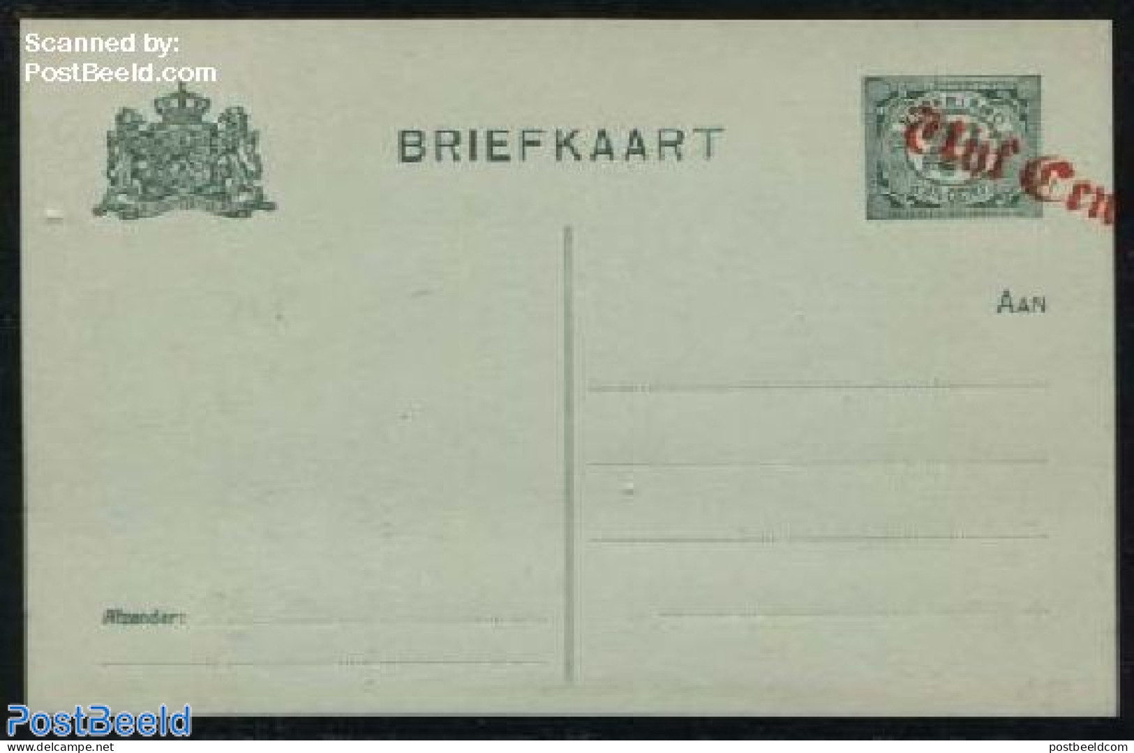 Netherlands 1920 Postcard Vijf Cent On 2.5c, Shifted Overprint, Unused Postal Stationary, Various - Errors, Misprints,.. - Brieven En Documenten