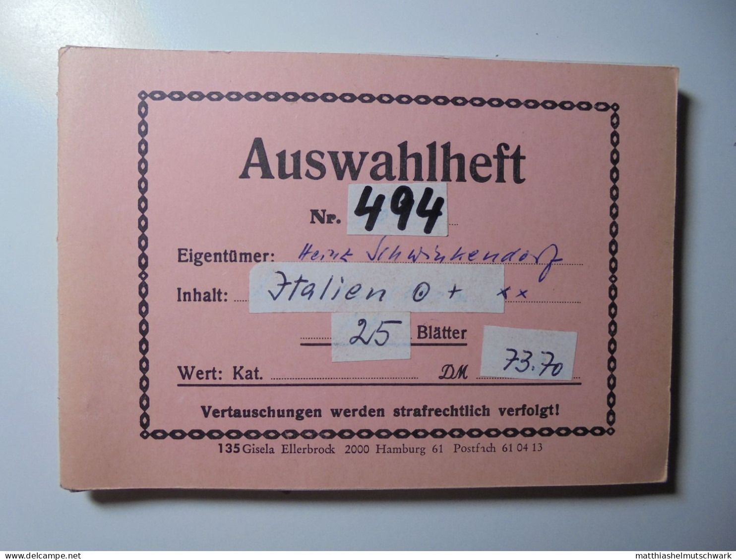 Auswahlheft Nr. 494 25 Blätter 214 Briefmarken  Italien 1879-1953/Mi Nr. 38-886, Unvollständig € 100 StampWorld - Preis - Sammlungen