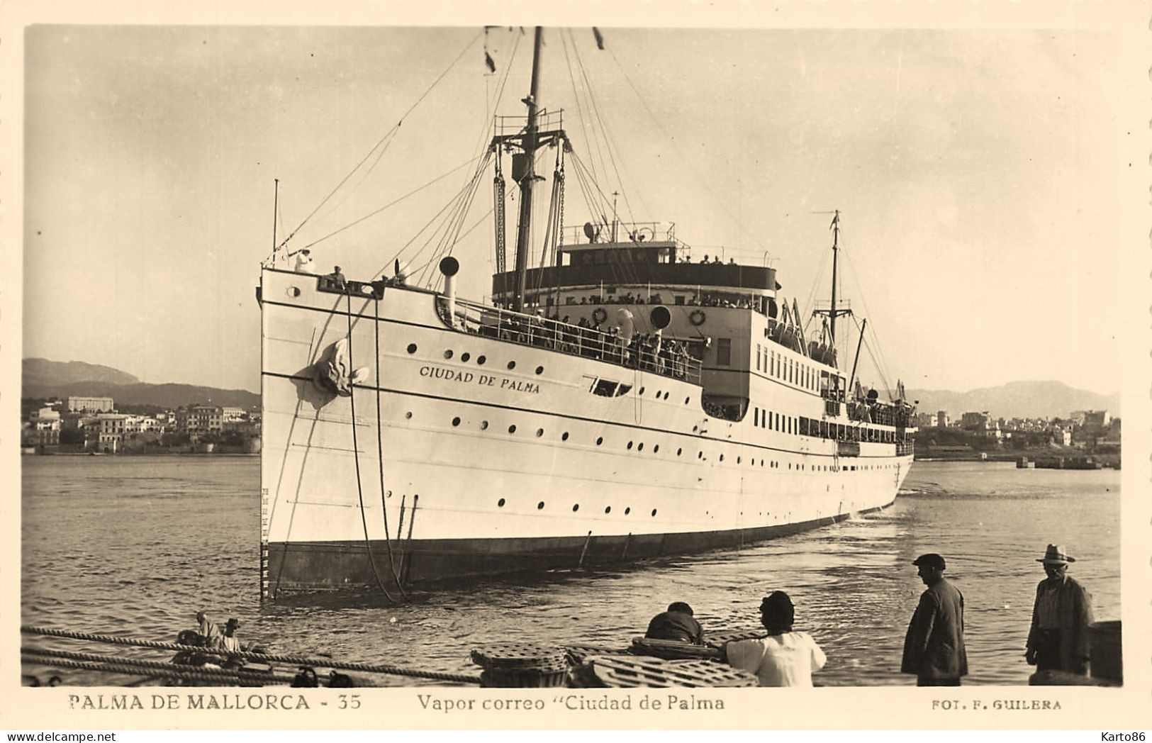 Palma De Mallorca * Carte Photo * Vapor Correo " CIUDAD DE PALMA " Paquebot Bateau Commerce * Espana - Palma De Mallorca