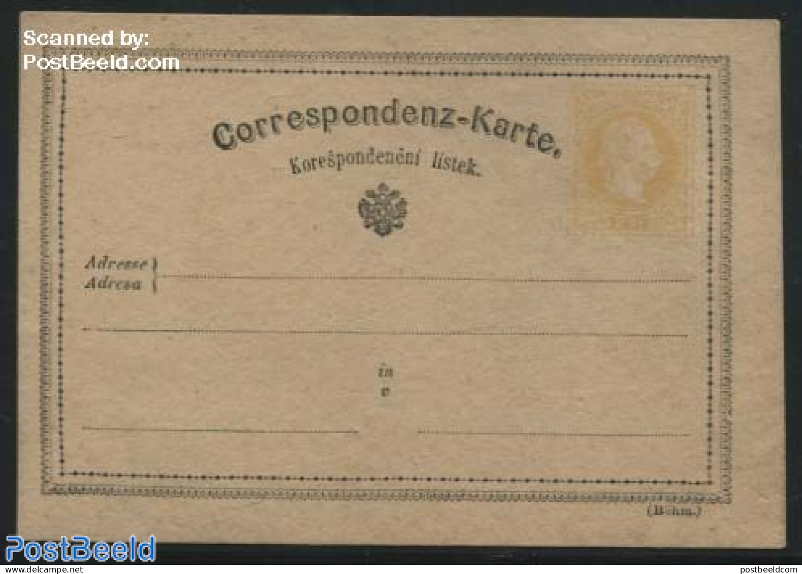 Austria 1872 Postcard 2Kr, Bohm., 54mm, Unused Postal Stationary - Lettres & Documents