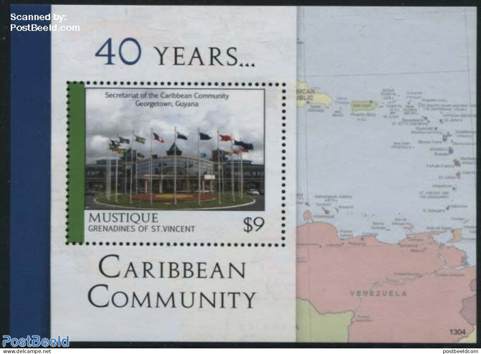 Saint Vincent & The Grenadines 2013 Caribbean Community S/s, Mint NH, History - Various - Flags - Maps - Geografia