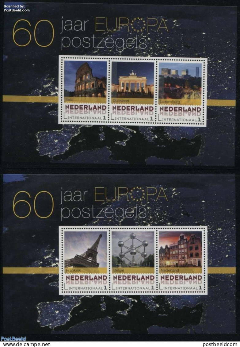 Netherlands - Personal Stamps TNT/PNL 2016 60 Years Europa Stamps 2 S/s, Mint NH, History - Europa Hang-on Issues - Idées Européennes