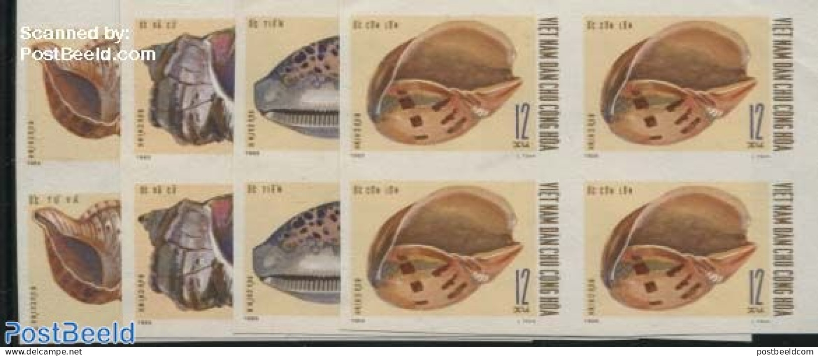 Vietnam 1970 Shells 4v, Imperforated, Blocks Of 4 [+], Mint NH, Nature - Shells & Crustaceans - Meereswelt