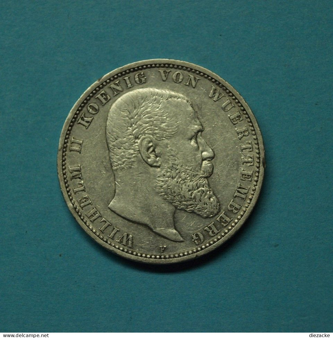 Württemberg 1902 5 Mark Wilhelm II. (Mük15/5 - 2, 3 & 5 Mark Silber