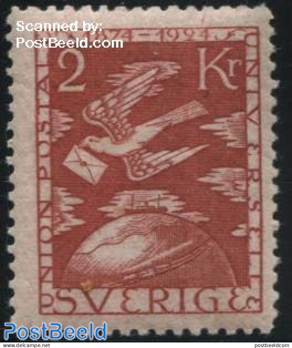 Sweden 1924 2Kr, Stamp Out Of Set, Unused (hinged) - Neufs