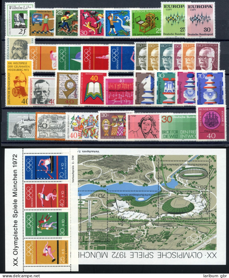 BRD Bund Jahrgang 1972 Jede MiNr 1x Mit Block Postfrisch #BRD-XX-1972 - Altri & Non Classificati