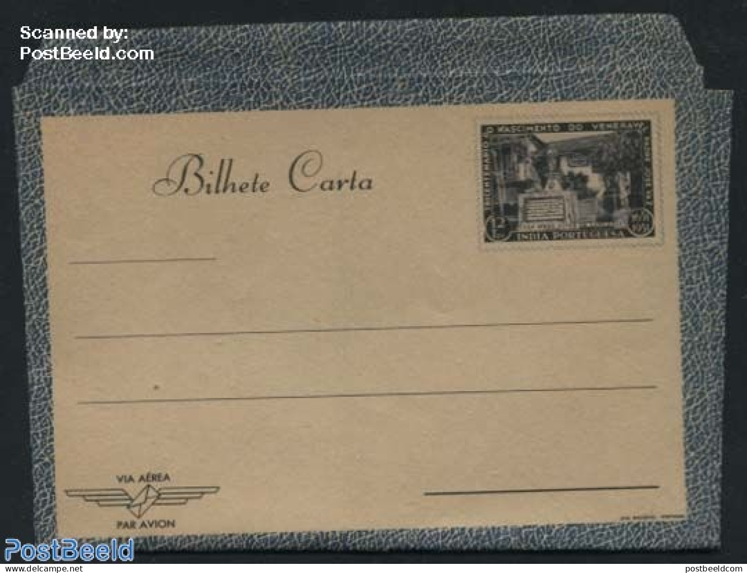 Portuguese India 1951 Aerogramme 12T, Unused Postal Stationary - Portugiesisch-Indien