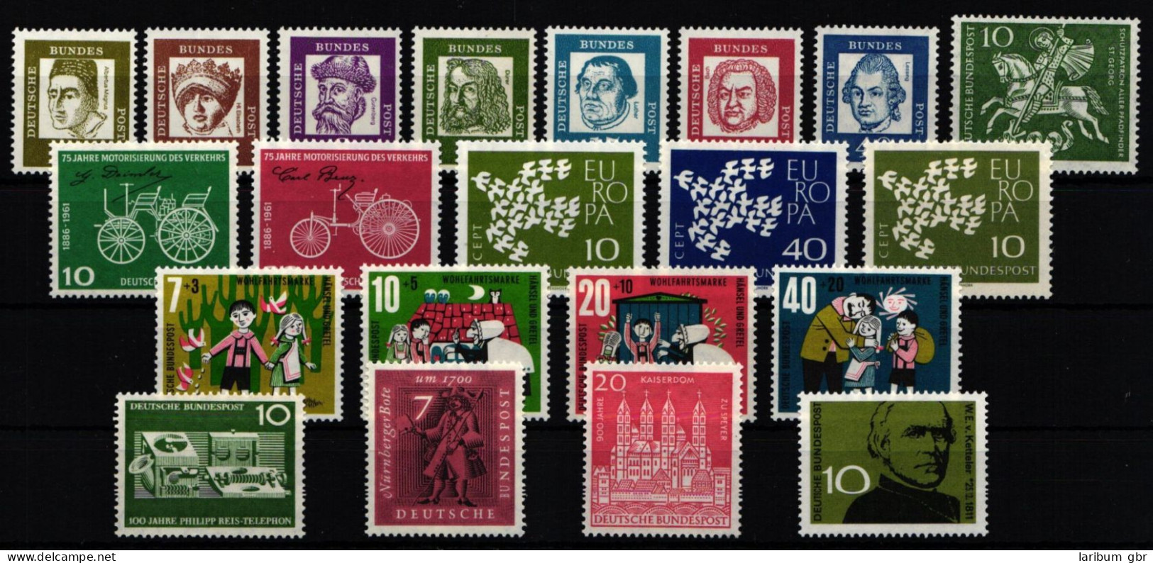 BRD Bund Jahrgang 1961 Postfrisch Jede MiNr 1x #BRD-XX-1961 - Autres & Non Classés