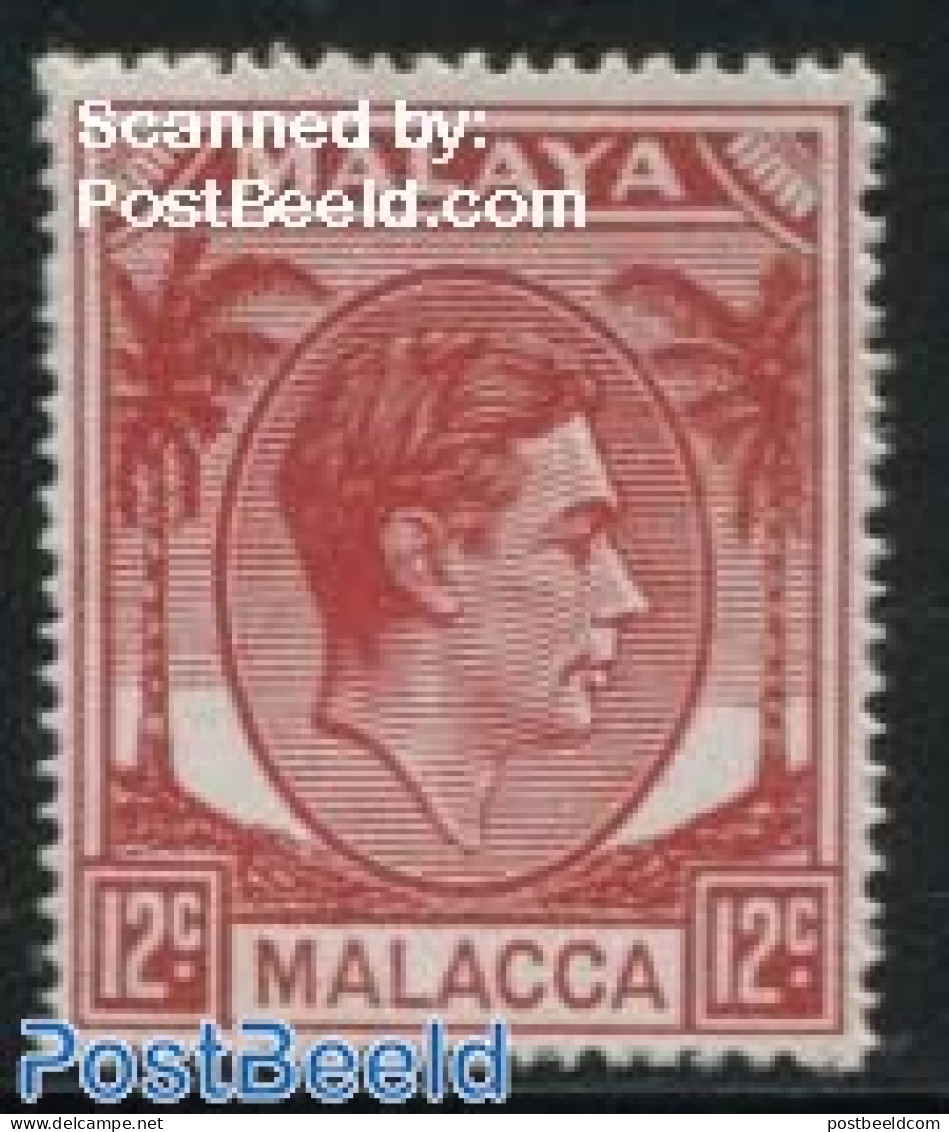 Malaysia 1949 12c, Mallacca, Stamp Out Of Set, Mint NH - Andere & Zonder Classificatie