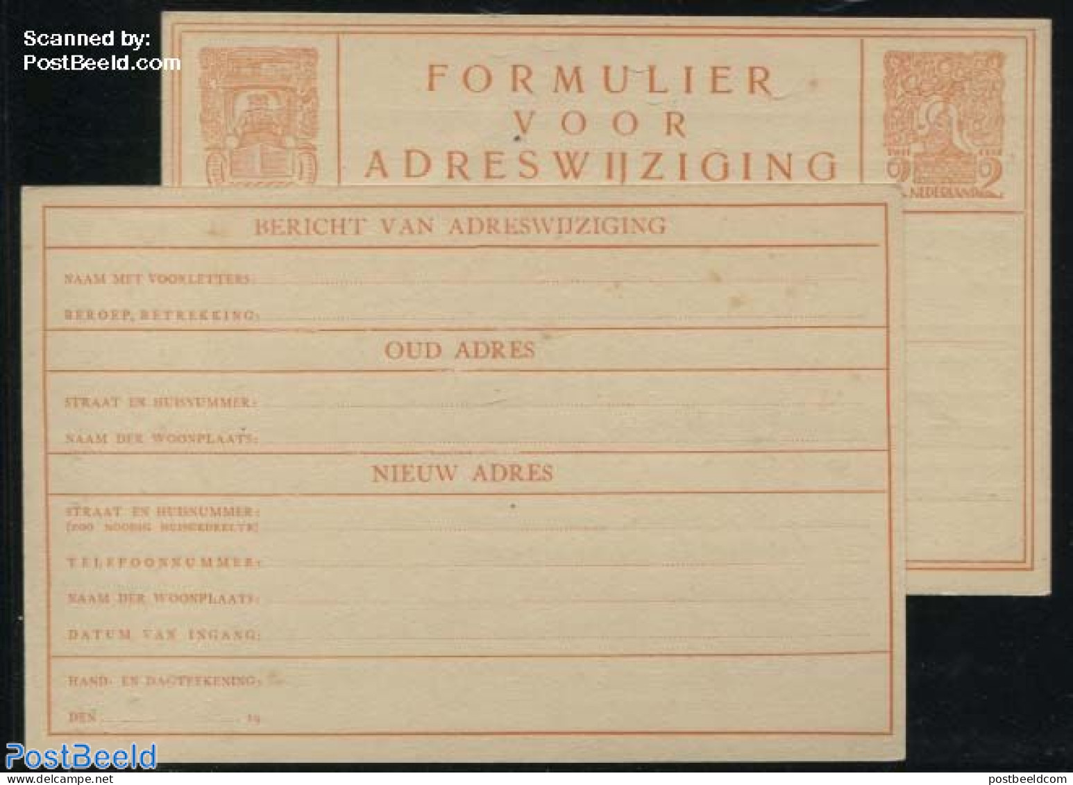 Netherlands 1928 New Address Card 2c, Now With Additional (ZOO NOODIG HUISGEDEELTE), Unused Postal Stationary - Cartas & Documentos