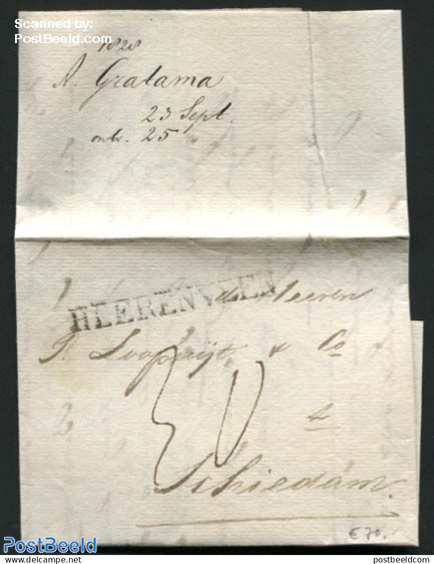 Netherlands 1828 Folding Letter From Heerenveen To Schiedam, Postal History - ...-1852 Precursores