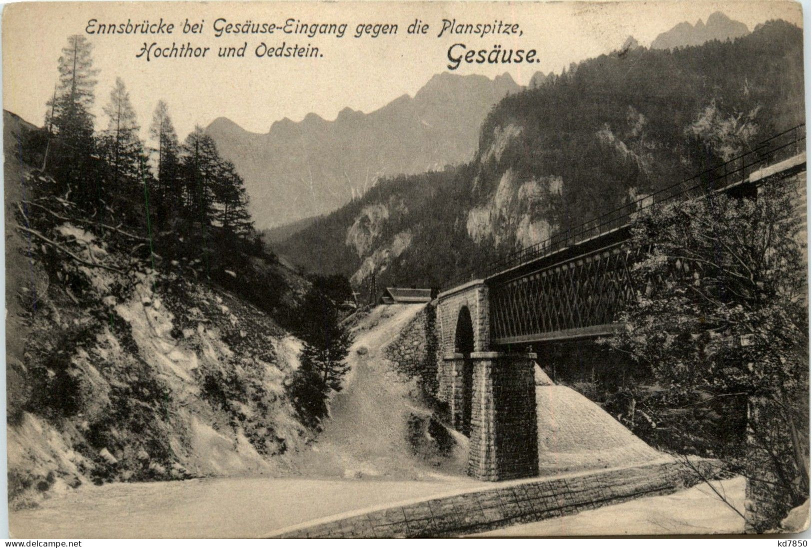 Gesäuse, Ennsbrücke Bei Gesäuse-Eingang Gegen Die Planspitze, - Gesäuse