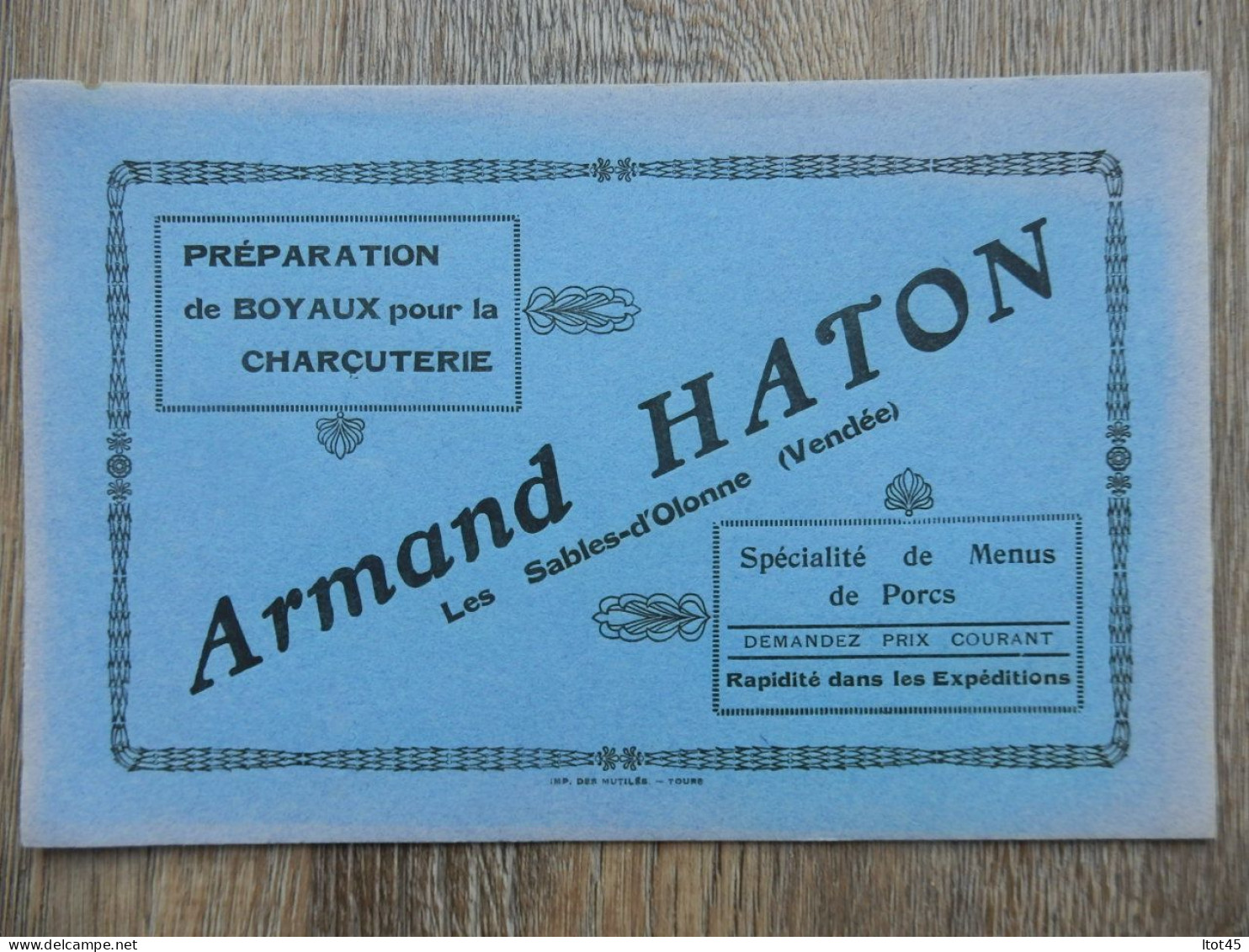 BUVARD ARMAND HATON CHARCUTERIE LES SABLES-D'OLONNE 85 - Levensmiddelen