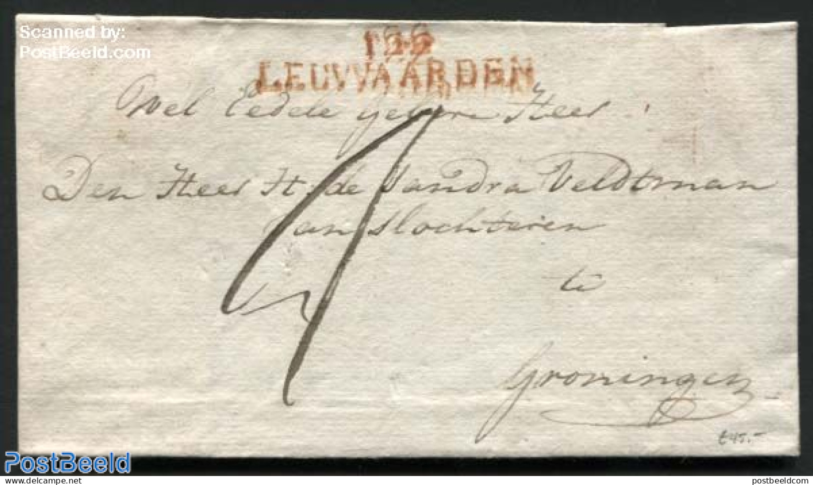 Netherlands 1812 Letter From Leeuwarden To Groningen, Postal History - ...-1852 Voorlopers