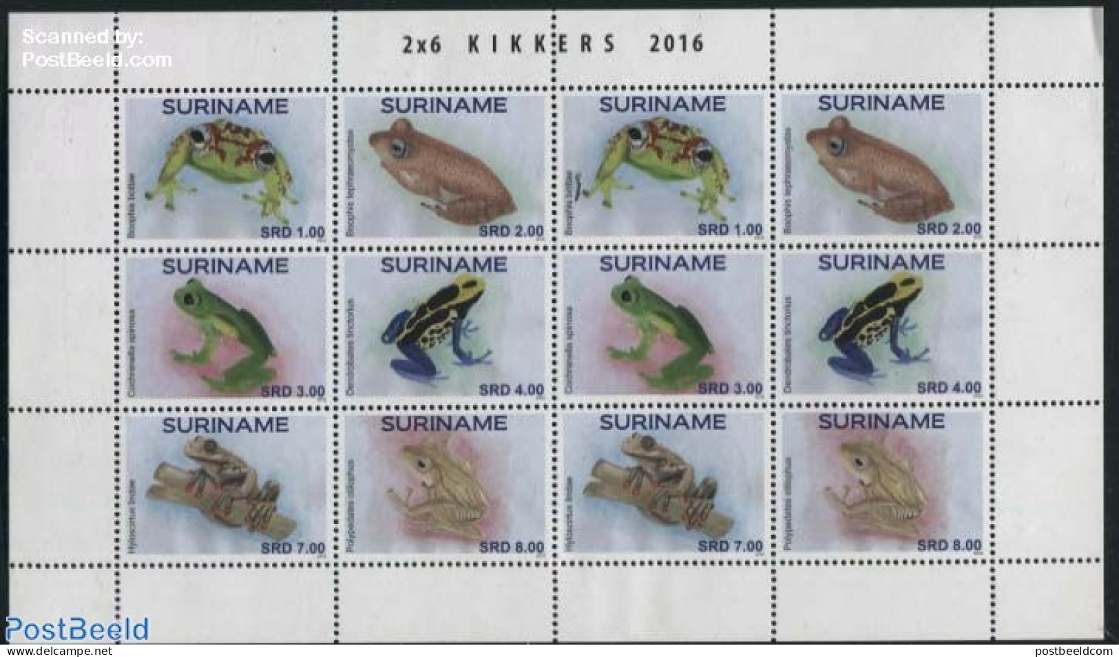 Suriname, Republic 2016 Frogs M/s, Mint NH, Nature - Frogs & Toads - Surinam