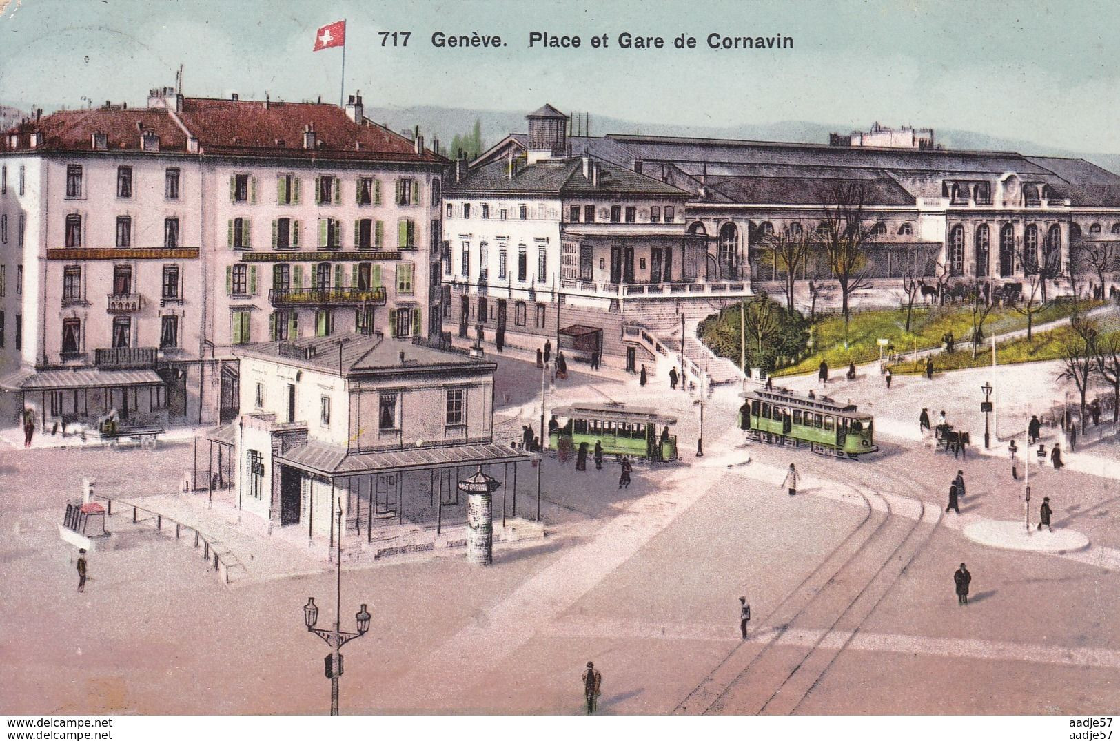 Geneve GE Place Gare Cornavin Strassenbahn Genève 1912 - Strassenbahnen