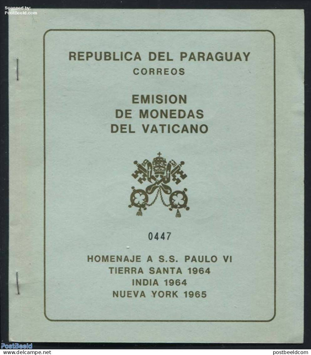 Paraguay 1964 Pope Medals S/s In Booklet, Mint NH, Religion - Religion - Stamp Booklets - Unclassified
