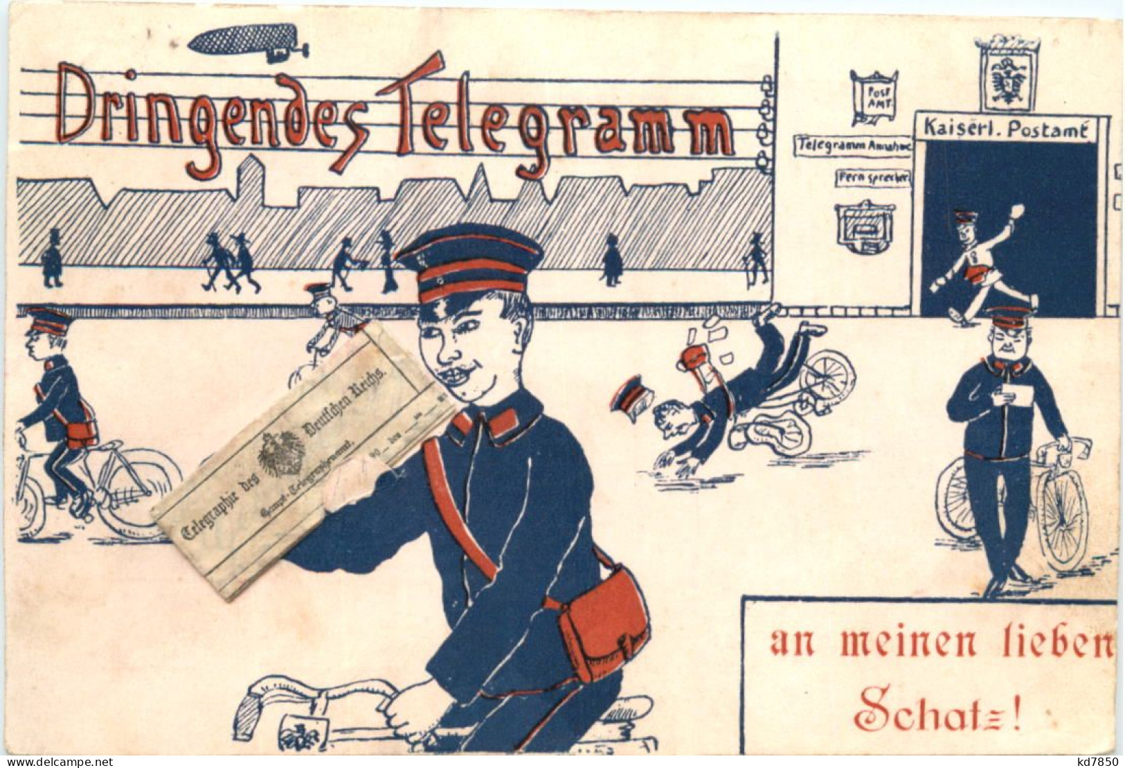 Dringendes Telegramm - Postbote - Correos & Carteros
