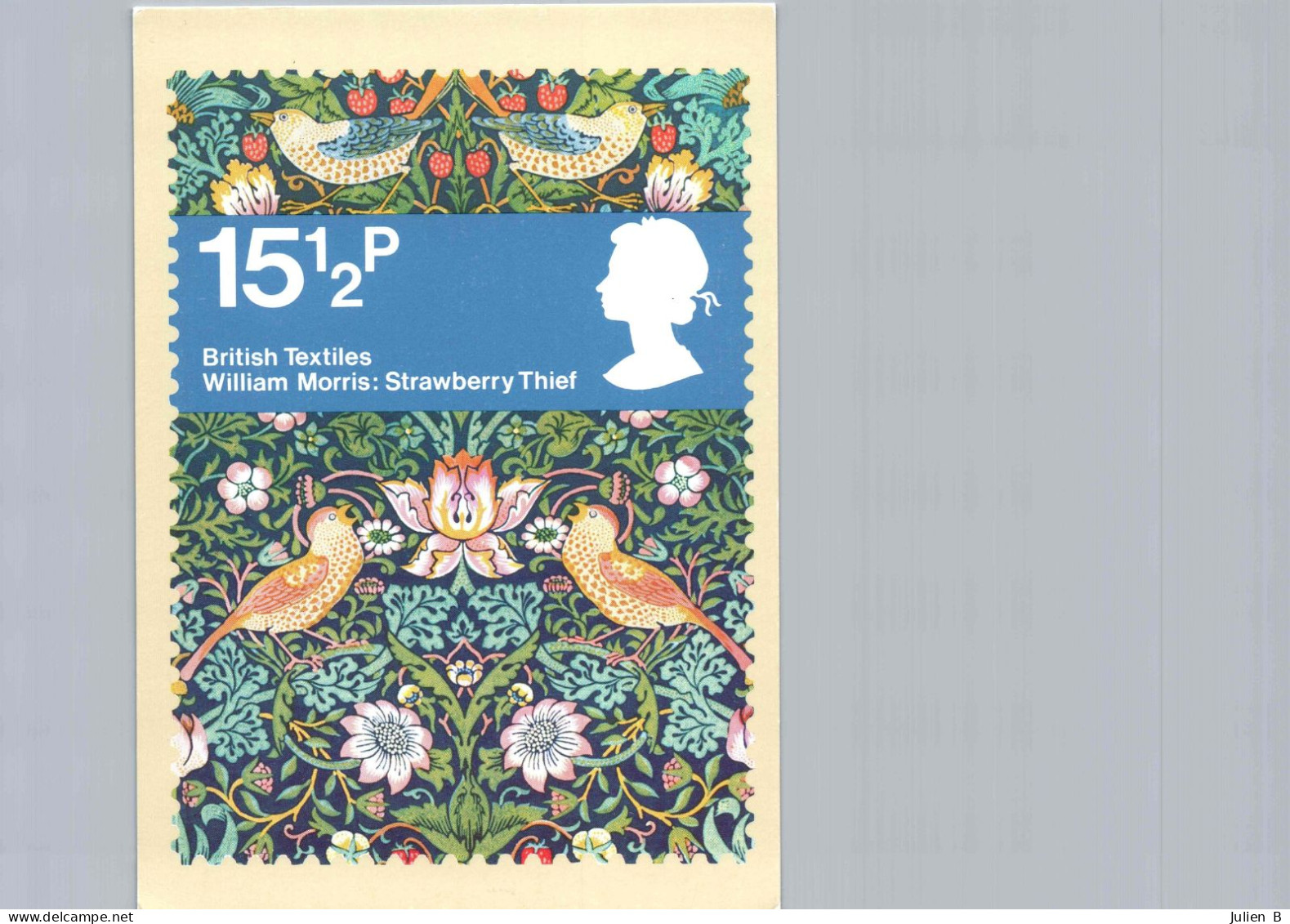 15p, British Textiles, Designed By Peter Hatch, 23 July 1982 - Timbres (représentations)