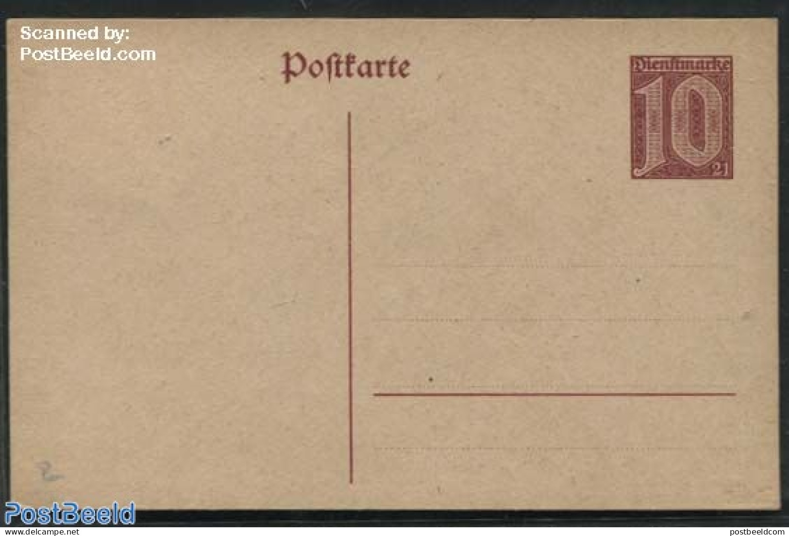 Germany, Empire 1920 On Service Postcard 10pf, Unused Postal Stationary - Briefe U. Dokumente