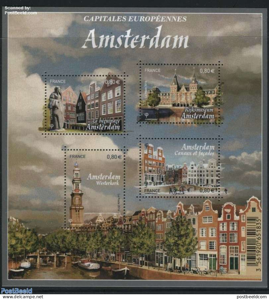 France 2016 European Capitals, Amsterdam S/s, Mint NH, History - Religion - Sport - Transport - Europa Hang-on Issues .. - Unused Stamps