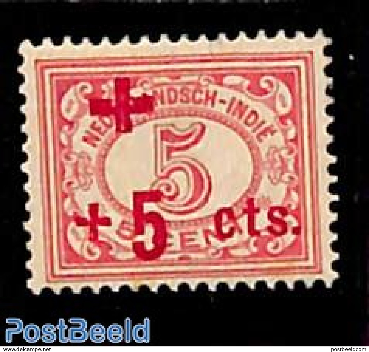 Netherlands Indies 1915 +5c On 5c, Stamp Out Of Set, Mint NH, Health - Red Cross - Croix-Rouge