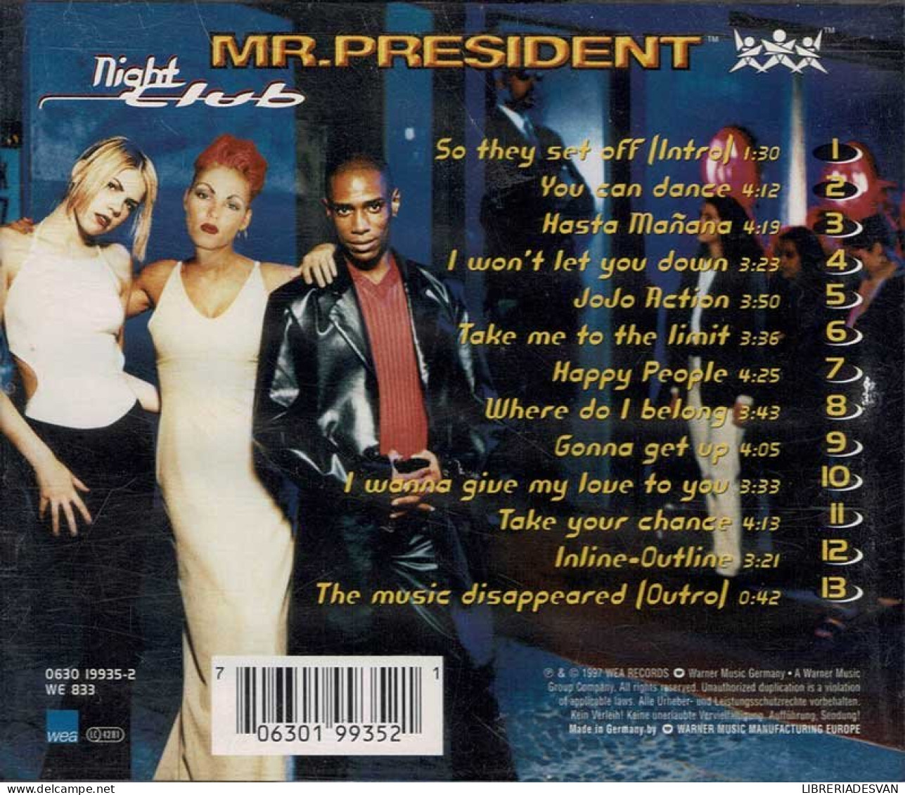 Mr. President - Night Club. CD - Dance, Techno En House