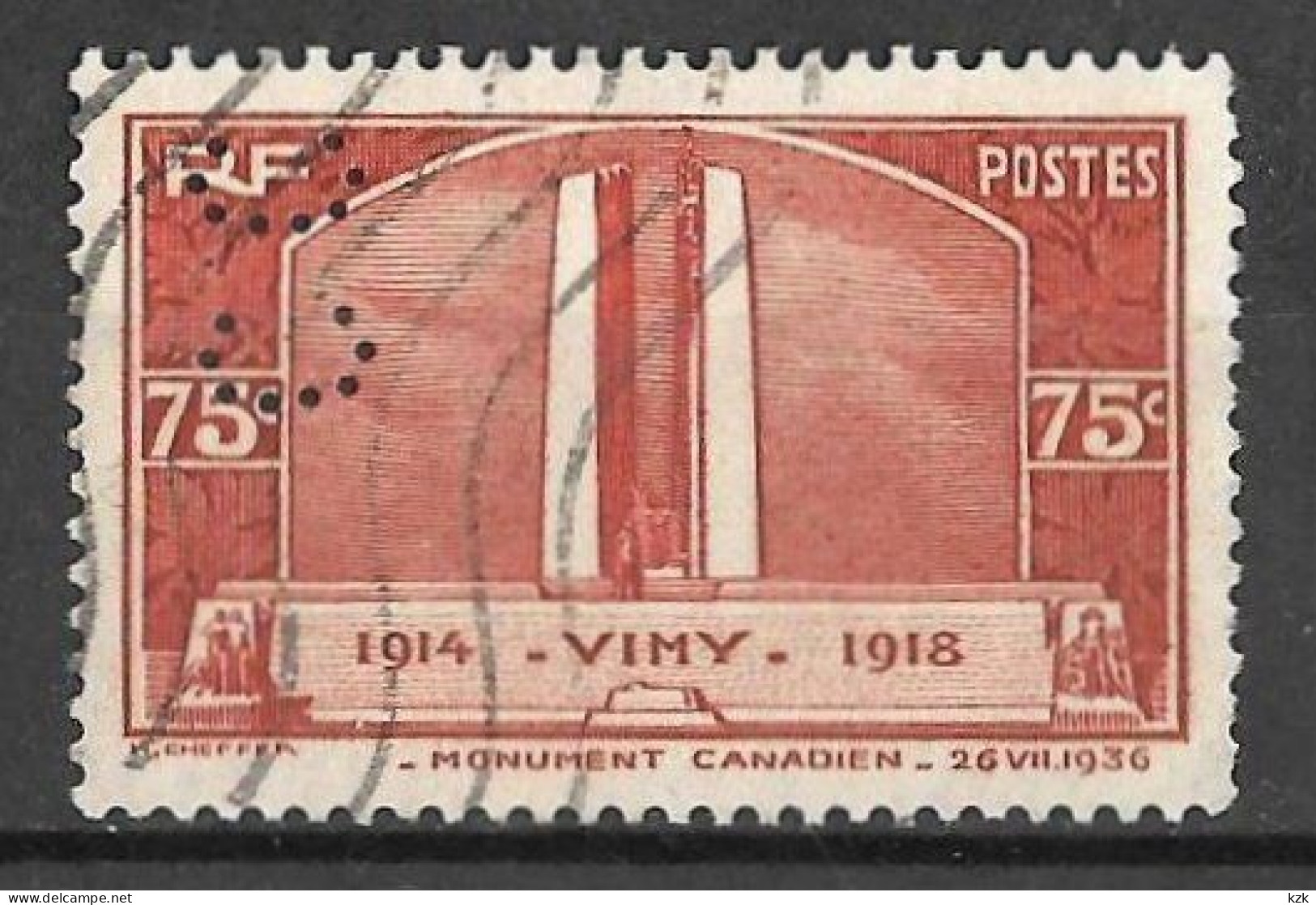 862	N°	316	Perforé	-	CC 36	-	CREDIT COMMERCIAL De France - Used Stamps