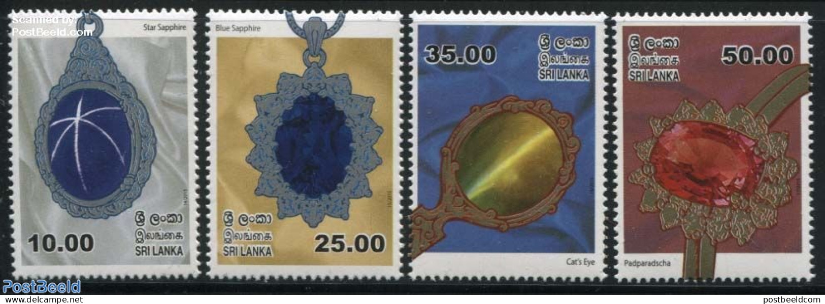 Sri Lanka (Ceylon) 2015 Gemstones 4v, Mint NH, History - Geology - Art - Art & Antique Objects - Sri Lanka (Ceylon) (1948-...)