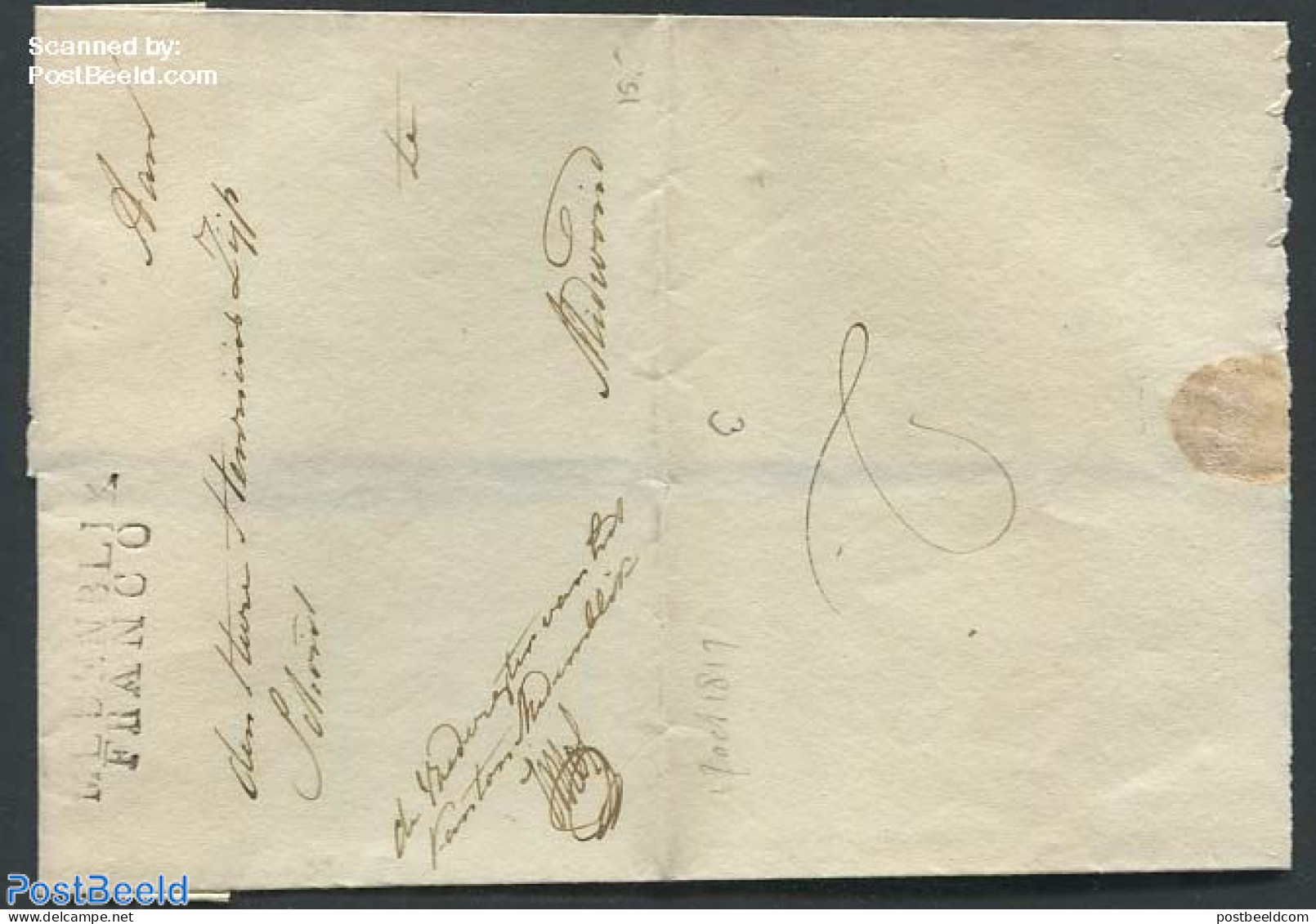 Netherlands 1817 Folding Cover From Medemblik To Midwoud, Postal History - ...-1852 Voorlopers