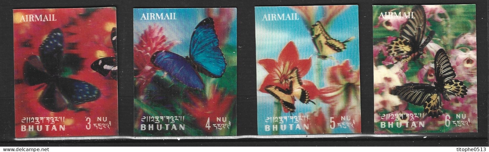 BHOUTAN. PA 30-3 De 1968. Papillons. - Farfalle