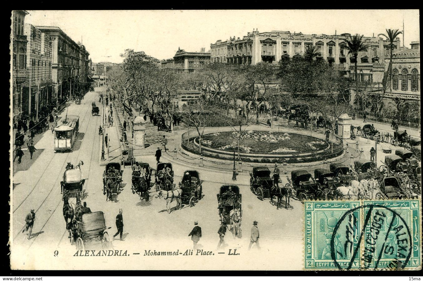 ALEXANDRIA Mohamed Ali Place LL 1920 Tramway - Alexandrië