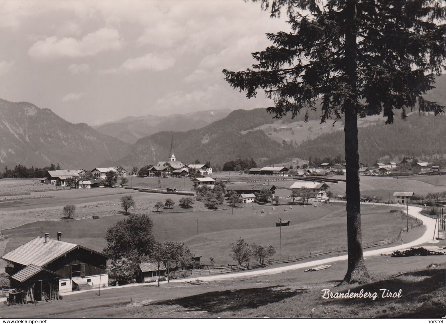 Austria - 6234 Brandenberg - Alte Straßenansicht Mit Ort Und Kirche - Brixlegg