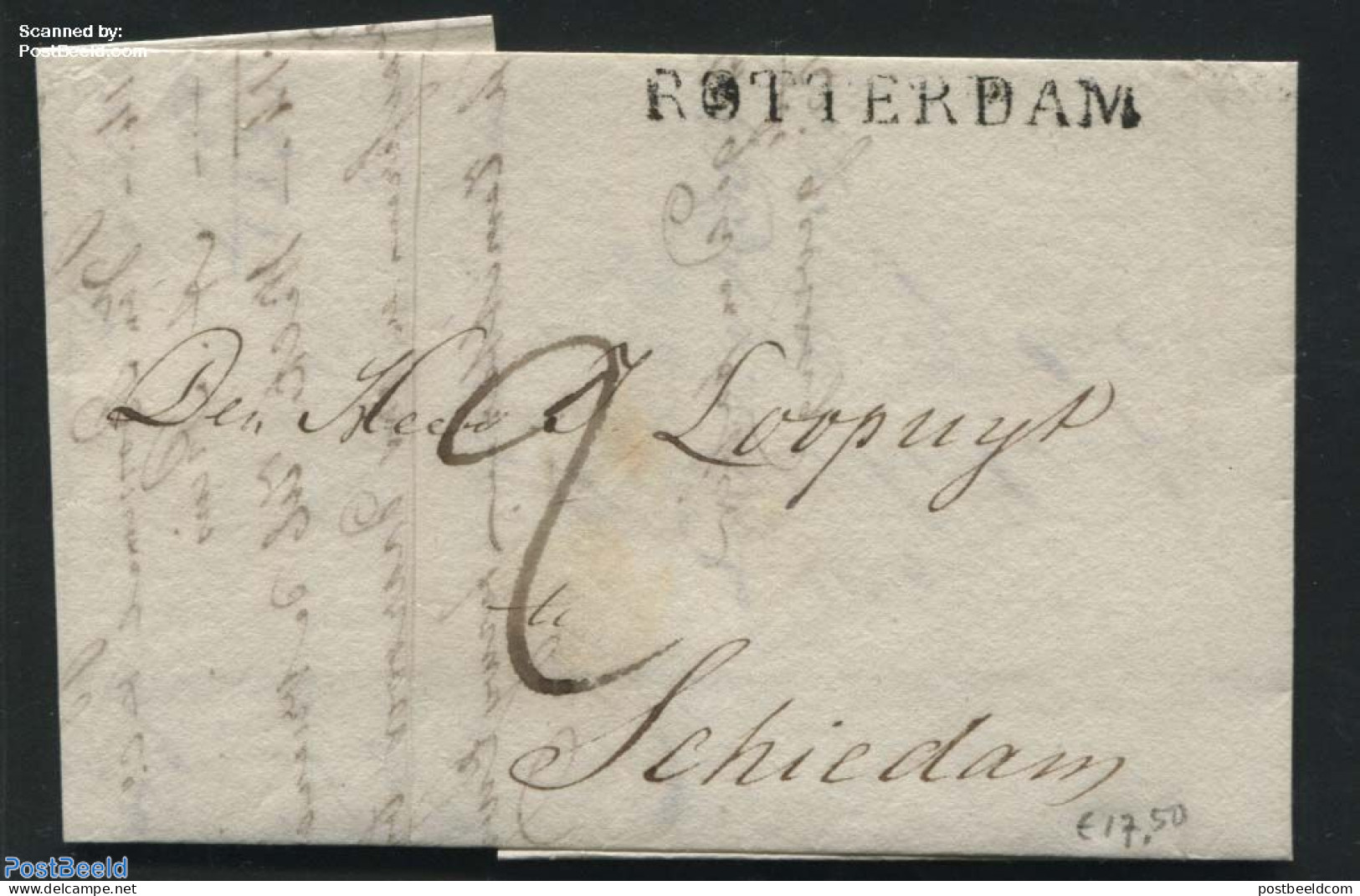 Netherlands 1819 Folding Letter From Rotterdam To Schiedam, Postal History - ...-1852 Voorlopers