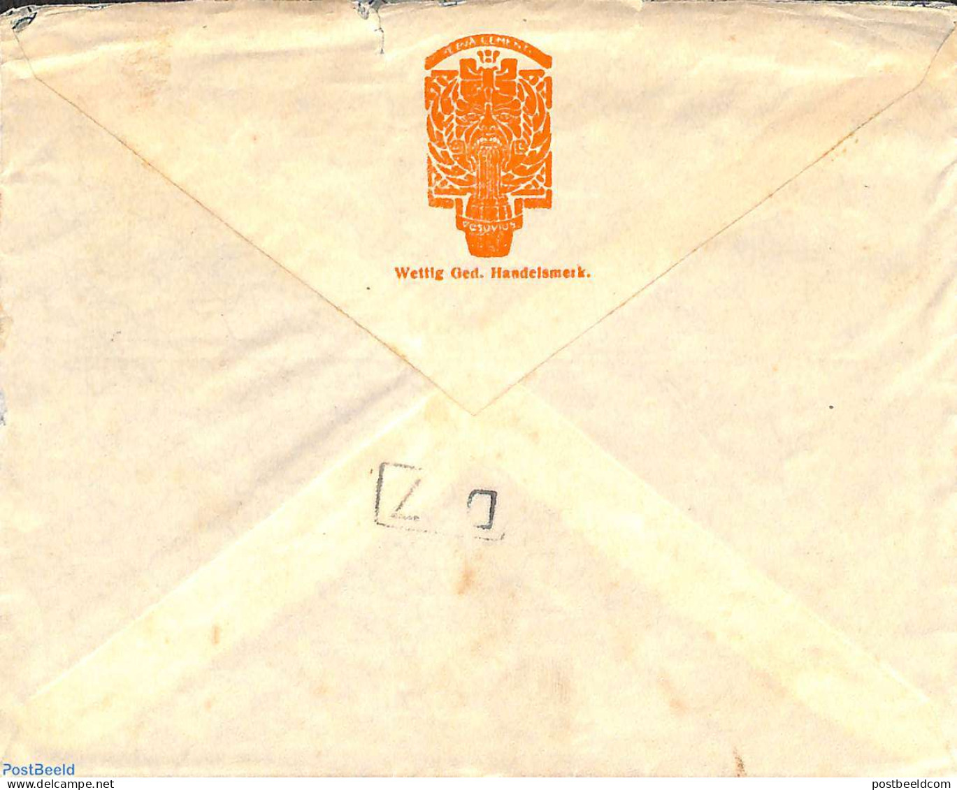 Netherlands 1924 Advertising Cover Asphalt Fabriek De Vesuvius, Cover To Wormerland, Postal History - Lettres & Documents