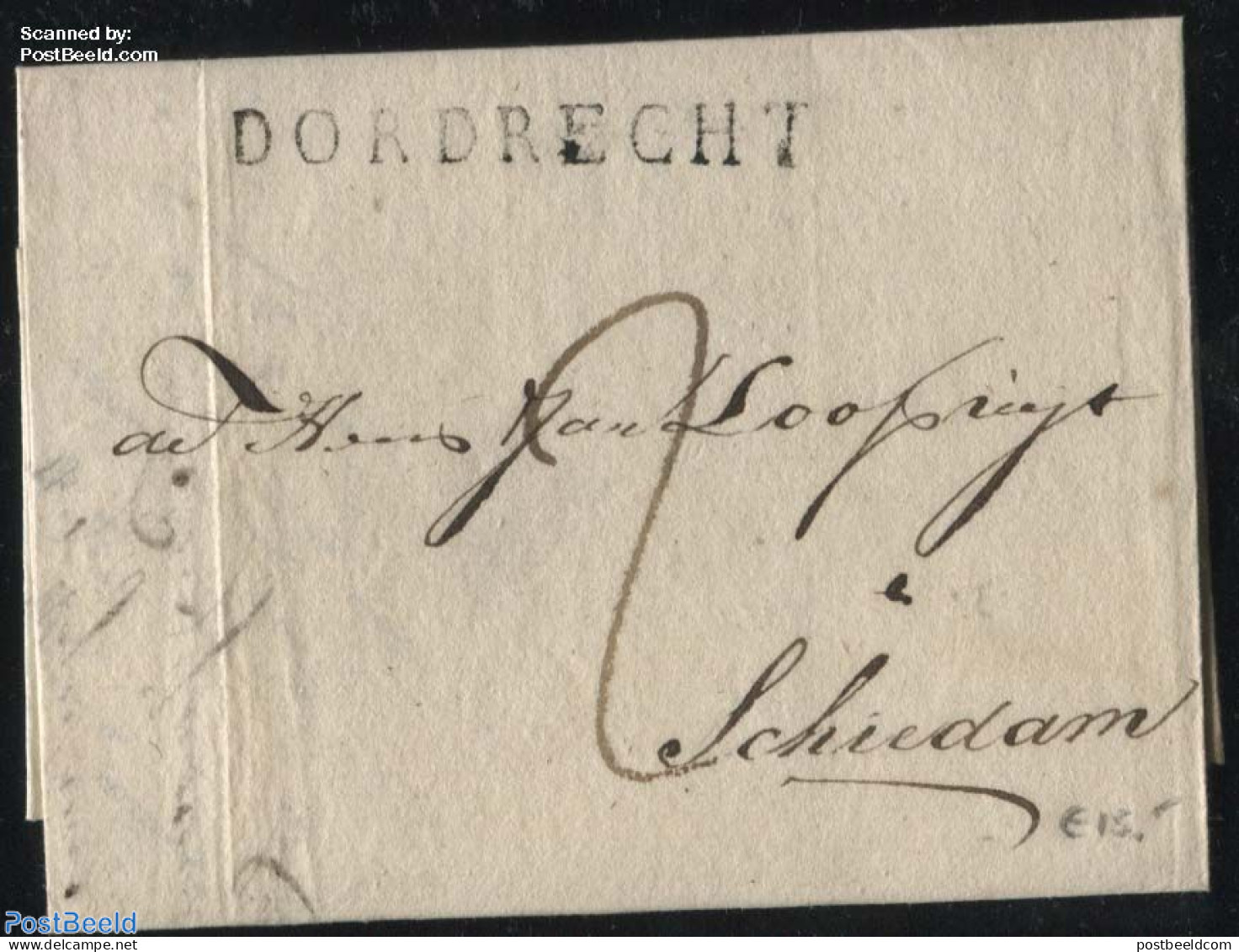 Netherlands 1814 Folding Letter From Dordrecht To Schiedam, Postal History - ...-1852 Voorlopers