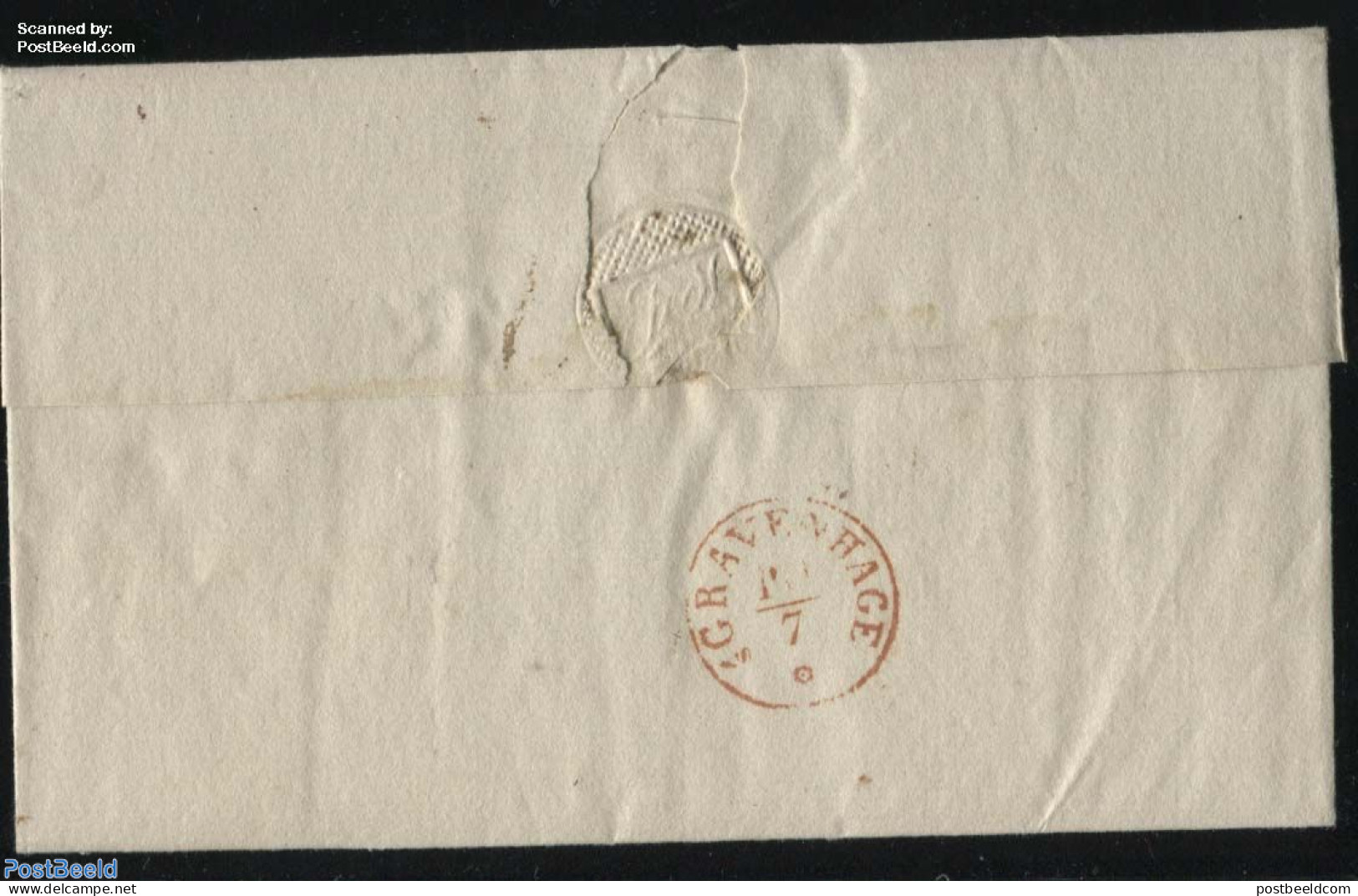 Netherlands 1843 Folding Cover From Heerenveen To S Gravenhage, Postal History - ...-1852 Voorlopers