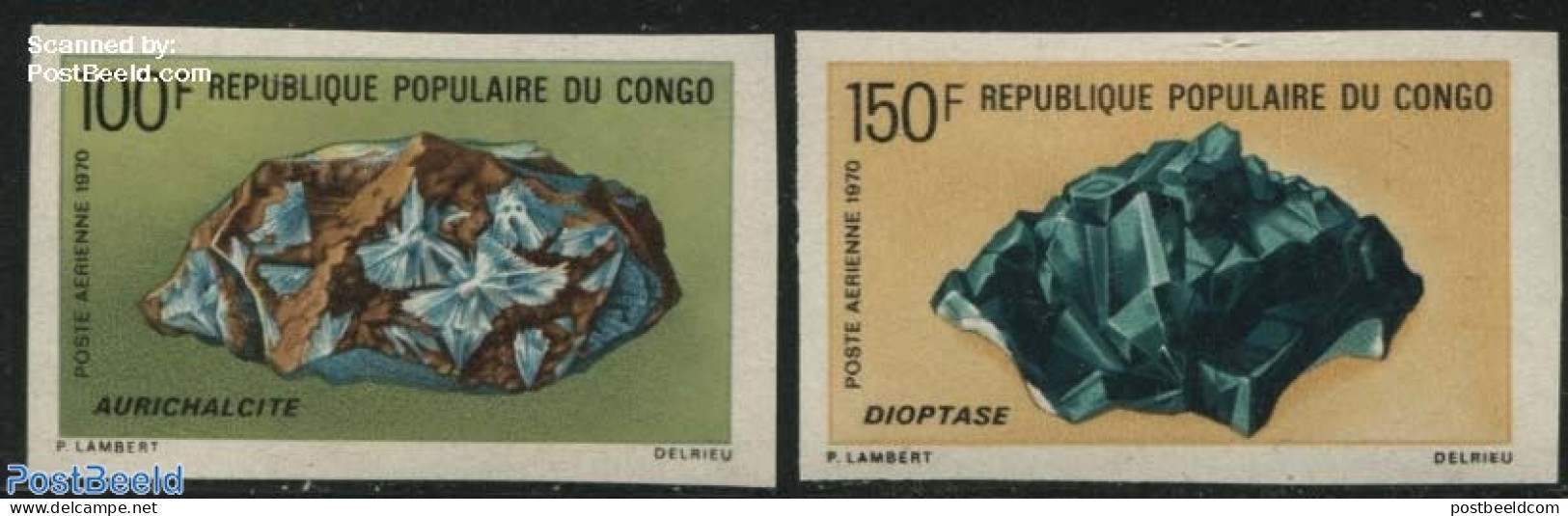 Congo Republic 1970 Minerals 2v, Imperforated, Mint NH, History - Geology - Other & Unclassified